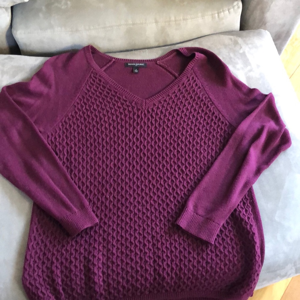 Wine colored v neck sweater